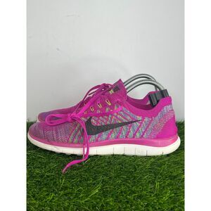 Nike Free 4.0 Flyknit Running Shoes Pink Multicolor Women’s Size 8.5